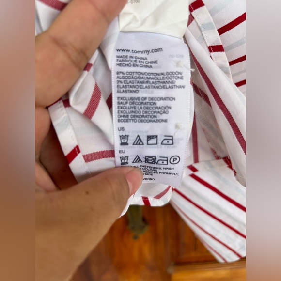 Tommy Hilfiger stripe button shirt. Size 4. Used - Picture 7 of 8